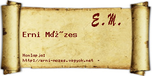 Erni Mózes névjegykártya